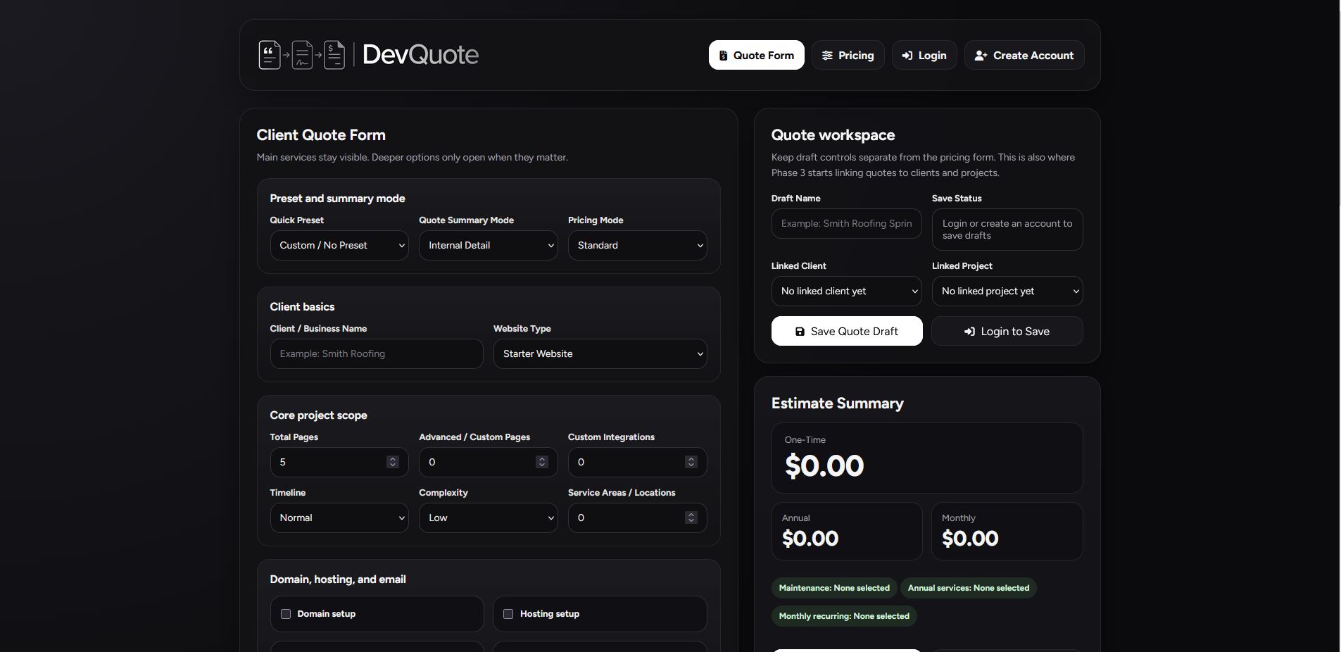 DevQuote screenshot