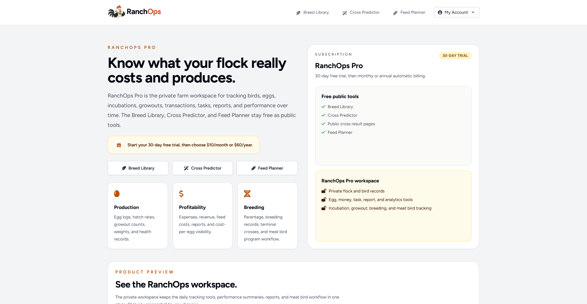RanchOps homepage screenshot